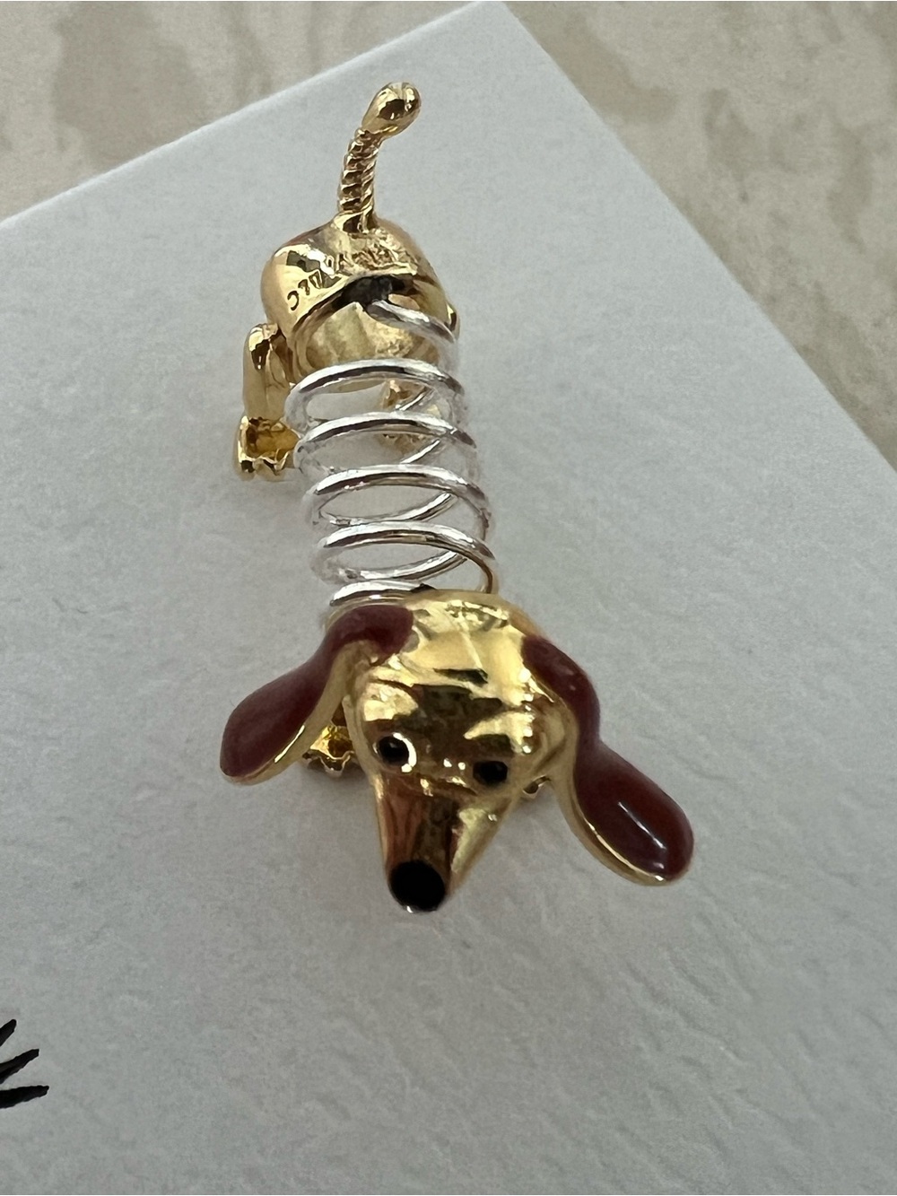 Pandora Gold and Silver Pixar Disney Slinky Dog Charm - Picture 7 of 12
